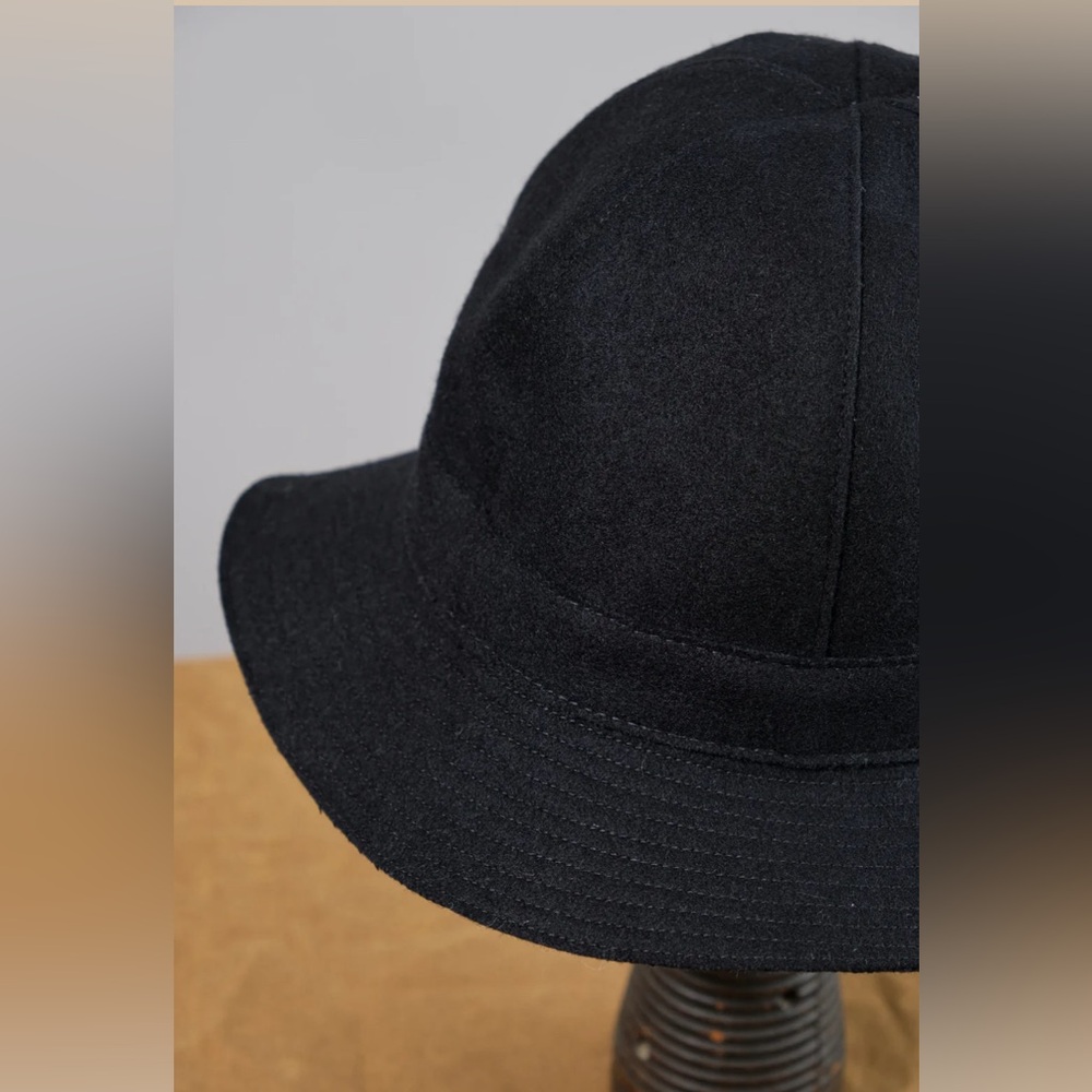 Mature Ha Hat in Black Bucket Style Wool Nylon - Picture 2 of 7